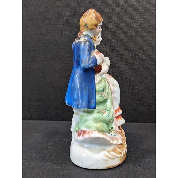 Victorian Figurine Courting Couple VTG Hadson Porcelain Occupied Japan **Crack** - Picture 3 of 11
